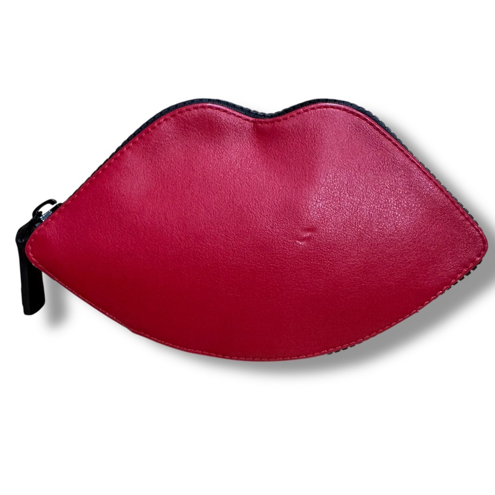 Lulu Guinness Red Lips Foldaway Shopper Tote Bag